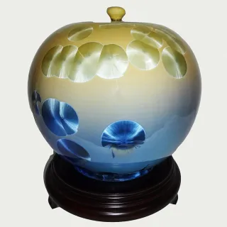 【開運陶源】結晶釉瓷器聚寶盆 圓滿甕 聚寶罐(12 inch)