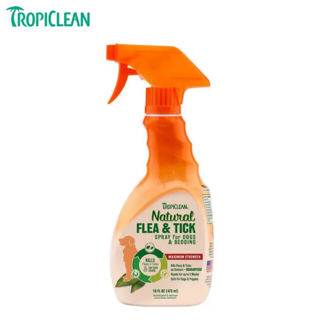 【TropiClean 巧倍麗】驅蚤噴劑 16oz/473ml
