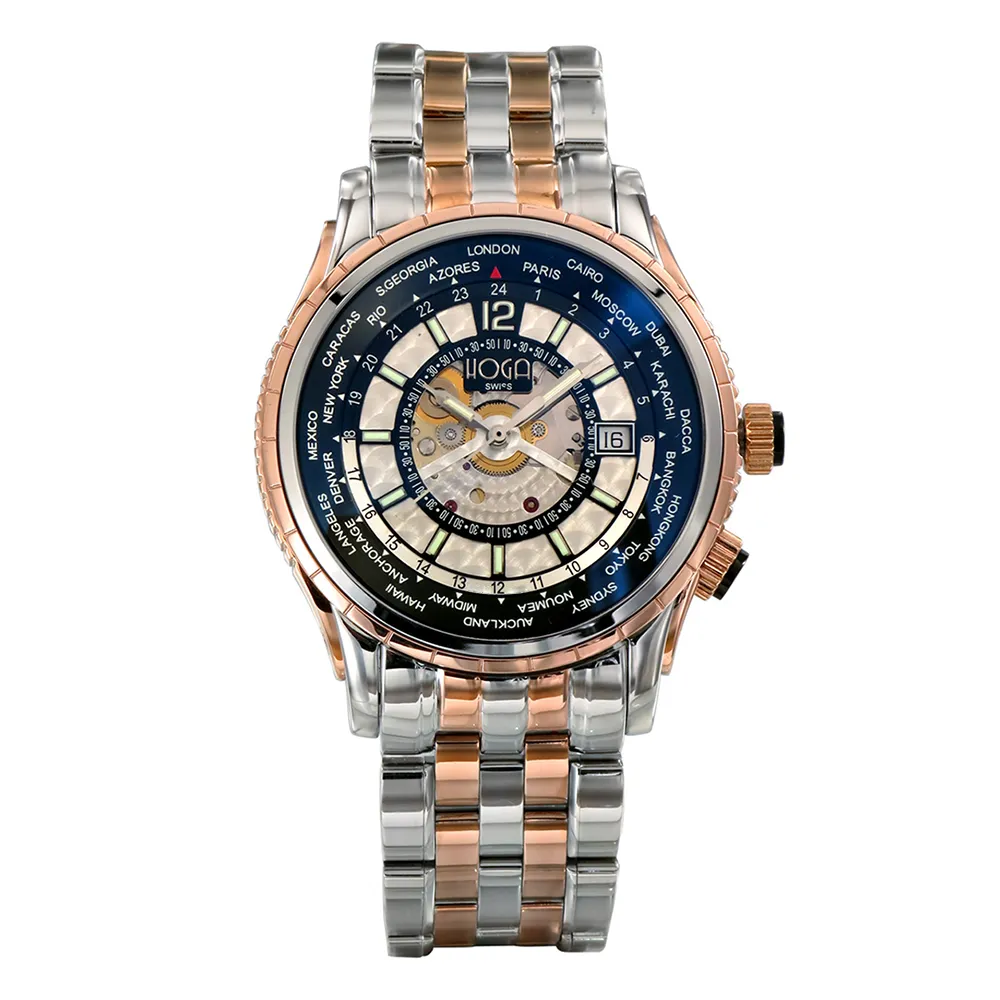 【HOGA】創新科技GMT氚氣機械錶(兩色選擇-46mm)