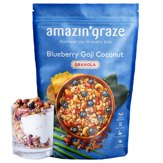 【Amazin graze】堅果穀物燕麥脆片-藍莓枸杞250gx1入