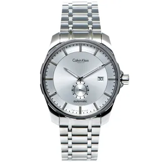 【Calvin Klein】藍寶石水晶鏡面小秒針盤的機械手錶(KC150085)