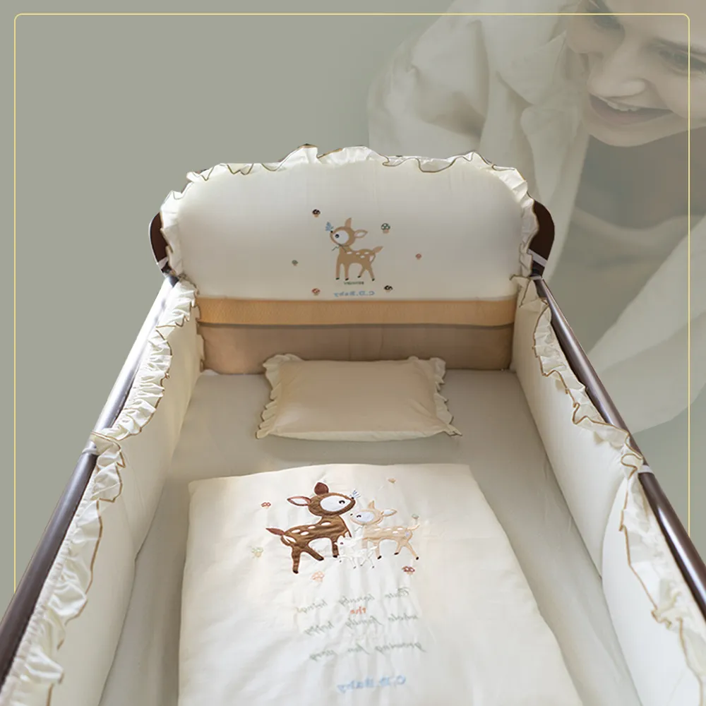 【C.D.BABY】嬰兒寢具四季被組小鹿潘比 L(嬰兒寢具 嬰兒棉被 嬰兒床護圍 嬰兒床床罩 嬰兒枕)