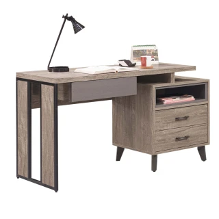 【BODEN】奧瓦5尺工業風多功能伸縮三抽書桌/工作桌/辦公桌