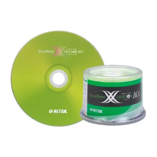 【RITEK錸德】16x DVD+R 4.7GB X版/50片布丁桶裝