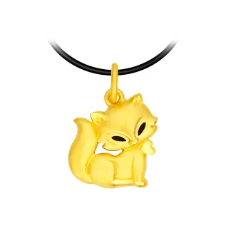 【金寶珍】黃金墜飾-桃氣狐(0.61錢±0.10錢)