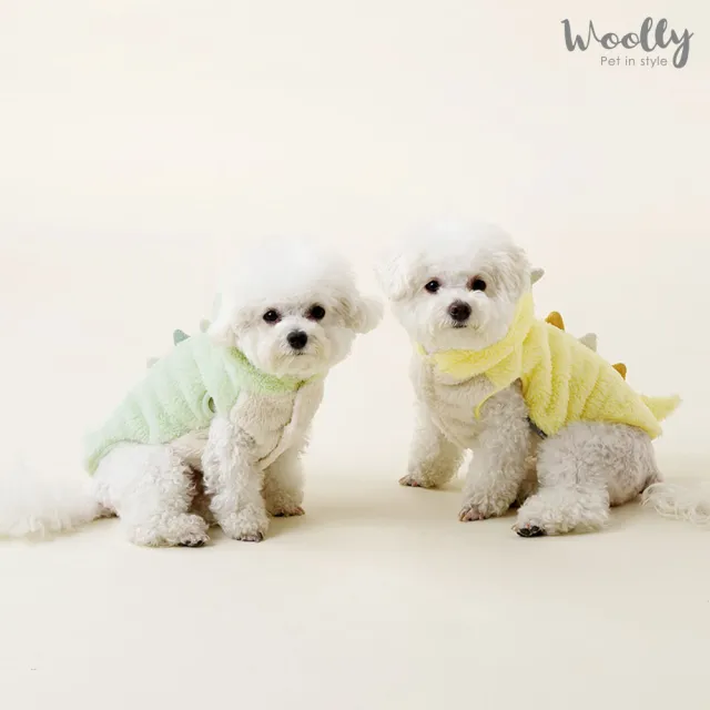 【WOOLLY】萌獸刷毛背心恐龍裝(韓系狗狗衣服/狗狗背心)