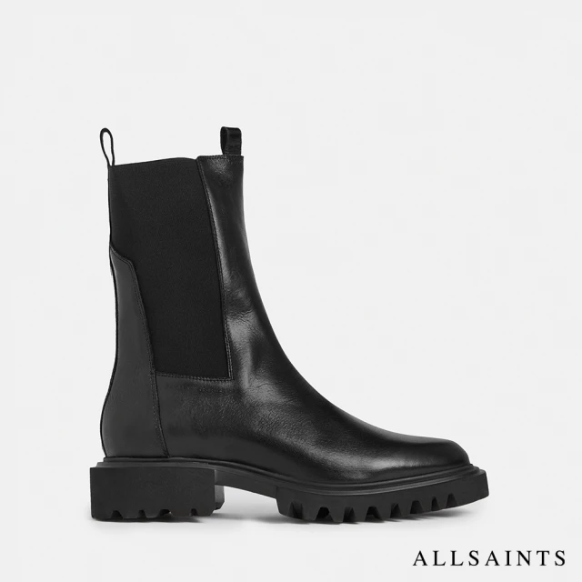 ALLSAINTS HALLIE 切爾西牛皮短靴Black