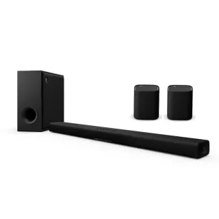 【YAMAHA 山葉】TRUE X BAR 50A 家庭劇院 聲霸 音響 Soundbar 含後環繞 四件組 黑色(SR-X50A + WS-X1A)