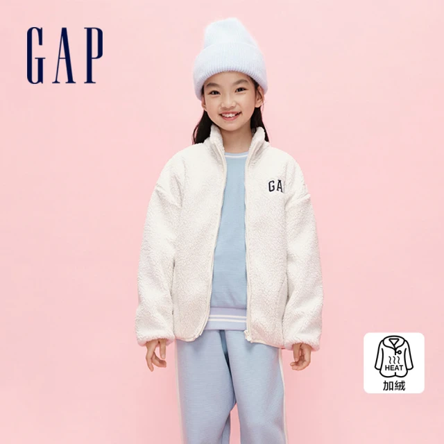GAP 女童裝 Logo連帽羽絨外套-粉色(837226) 