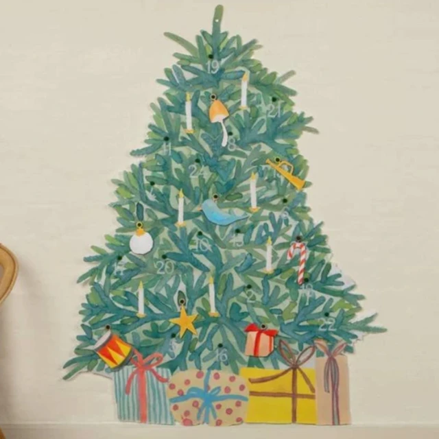 House Deco 吾所飾室 丹麥聖誕樹牆面裝飾掛飾(聖誕樹牆貼毛氈裝飾DIY聖誕老人可移動牆面)