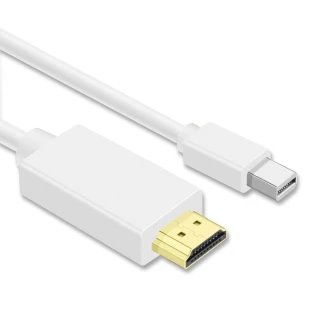 【百寶屋】Mini DisplayPort公 對 HDMI公 視頻影音轉接線1.8M_白