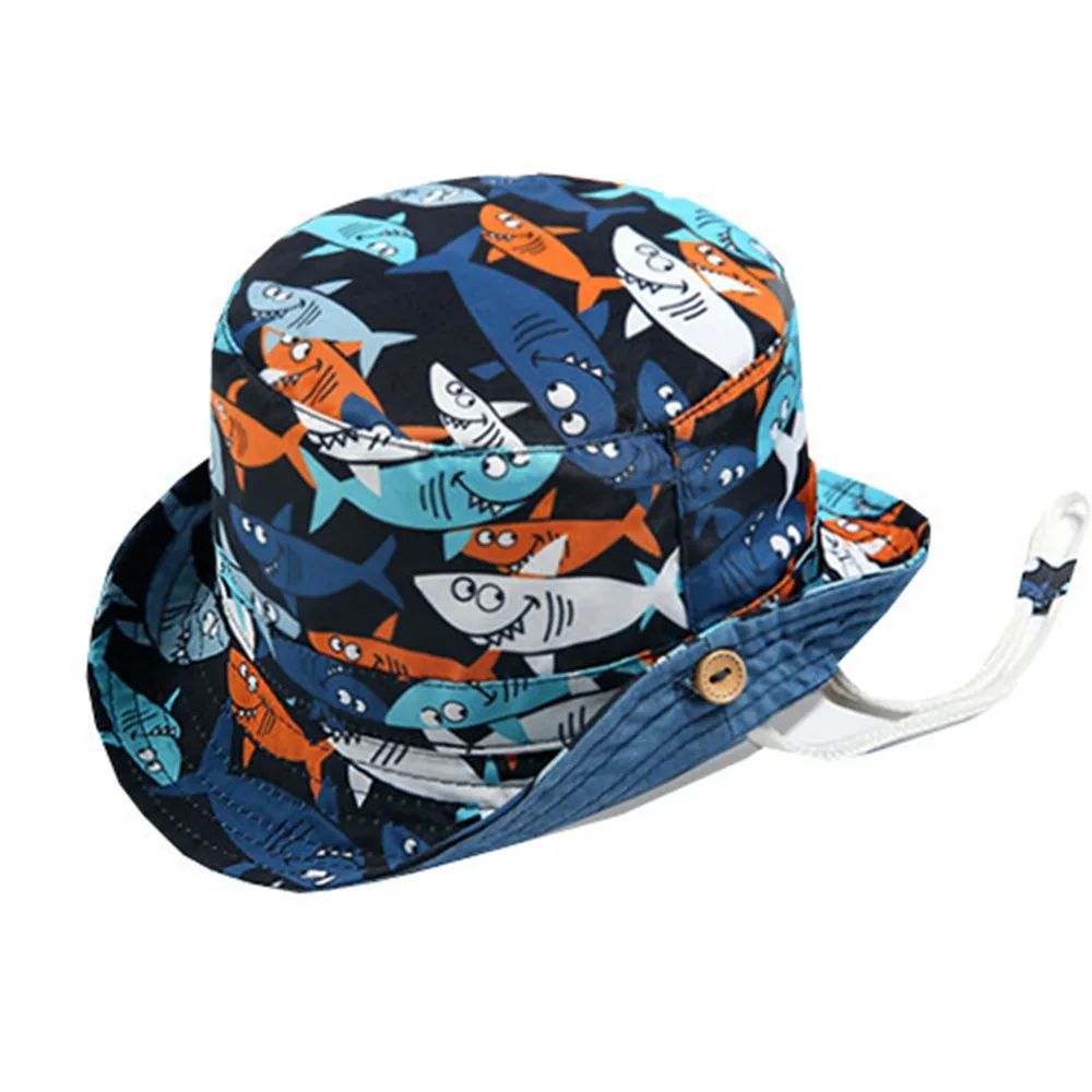 【Kori Deer 可莉鹿】鯊魚雙面可戴嬰兒童漁夫帽(男童寶寶帽防曬盆帽遮陽帽)