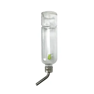 【金德恩】美國製造 LIXIT 寵物鋼管雙珠玻璃飲水瓶 360cc(附彈簧掛繩 寵物飲水瓶)