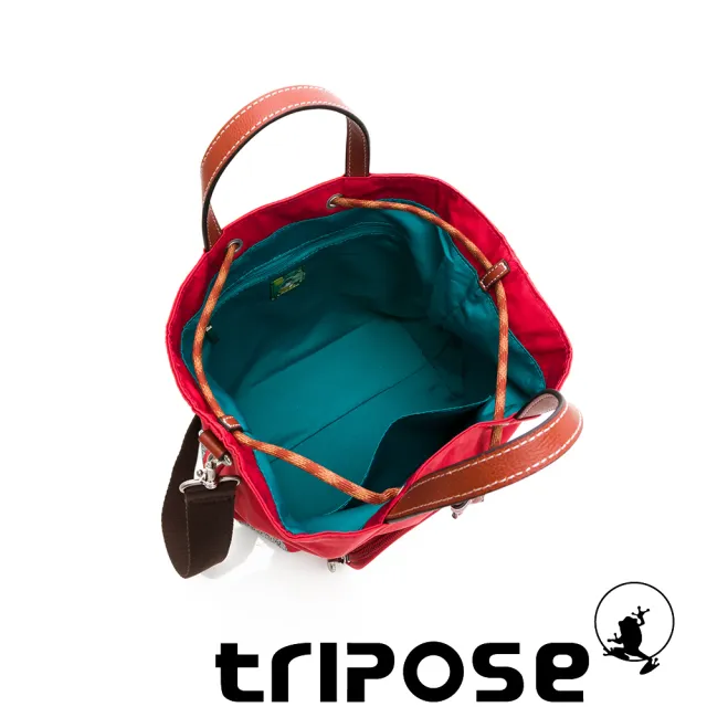 【tripose】漫遊系列岩紋手提斜背水桶包(番茄紅)