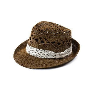 【PS Mall】蕾絲蝴蝶結簍空馬蘭花草帽 爵士帽 夏季女帽 帽子(G1698)