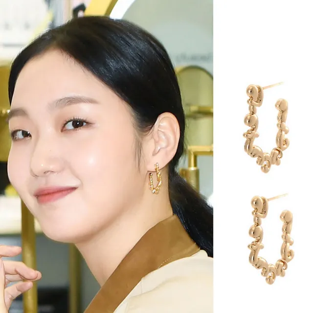 【HaNA 梨花】韓國永遠的君主金高銀法式雕花耳環