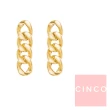 【CINCO】葡萄牙精品 Ellery earrings 24K金耳環 復古橢圓鎖鍊耳環(925純銀24K金)