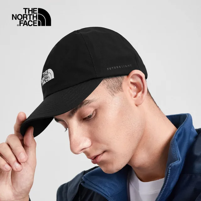 【The North Face 官方旗艦】北面男女款黑色防水透氣棒球帽｜3SHGJK3