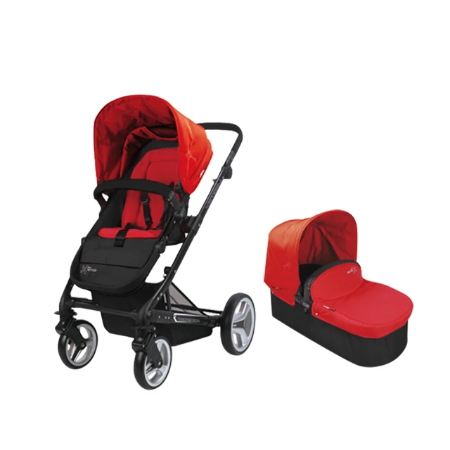 【莫菲思】統支  運動型單採雙剎上下雙人座嬰幼兒手推車(嬰兒車 四輪推車 上座可替換座椅/提籃)