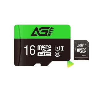 【AGI 亞奇雷】microSDHC UHS-I 16G 記憶卡 附轉卡(Made in Taiwan)