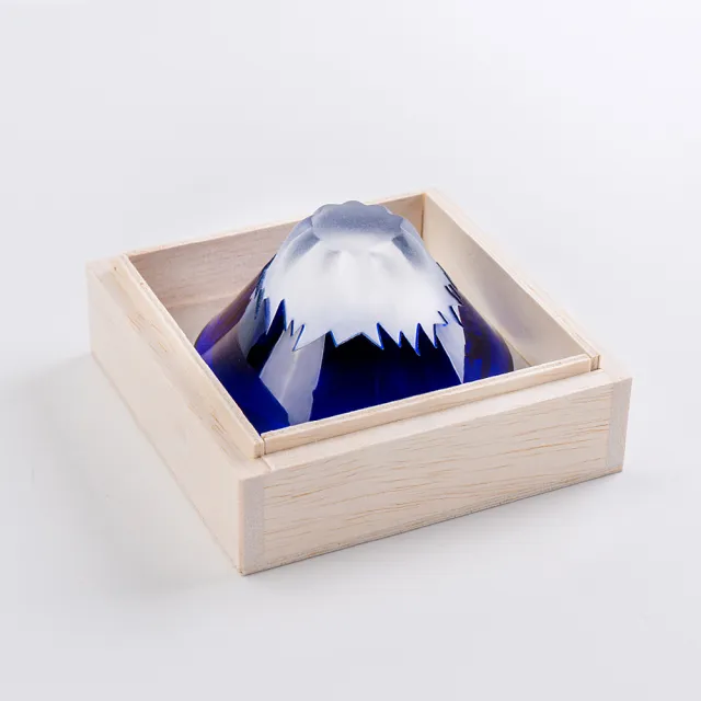 【田島硝子】日本製 職人手工製作富士山祝盃 清酒杯-琉璃色(TG13-013-1B)