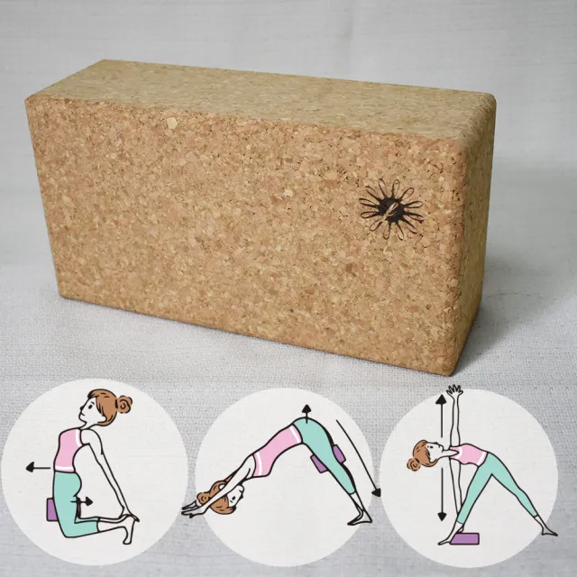 【Fun Sport】葡萄牙軟木瑜珈磚（1入）Fit款(瑜伽磚 Yoga brick Cork Yoga brick)