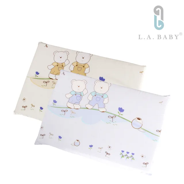 【L.A. Baby】乳膠平枕(藍.米)