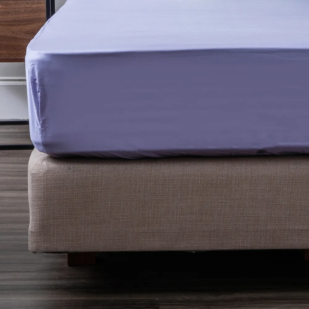 【HOLA】雅緻天絲素色床包雙人淡紫(雙人)