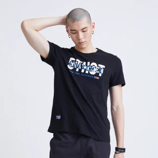【5th STREET】男美式錯位字短袖T恤-黑色