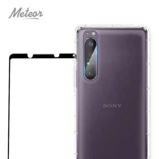 【Meteor】SONY Xperia 1 II 手機保護超值3件組(透明空壓殼+鋼化膜+鏡頭貼)