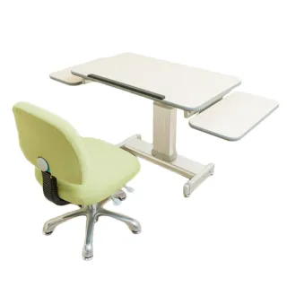 【MyTolek 童樂可】樂適桌+挺立椅套餐-無段式80舒適版(皮諾丘木  兒童成長書桌椅  人體工學書桌椅)