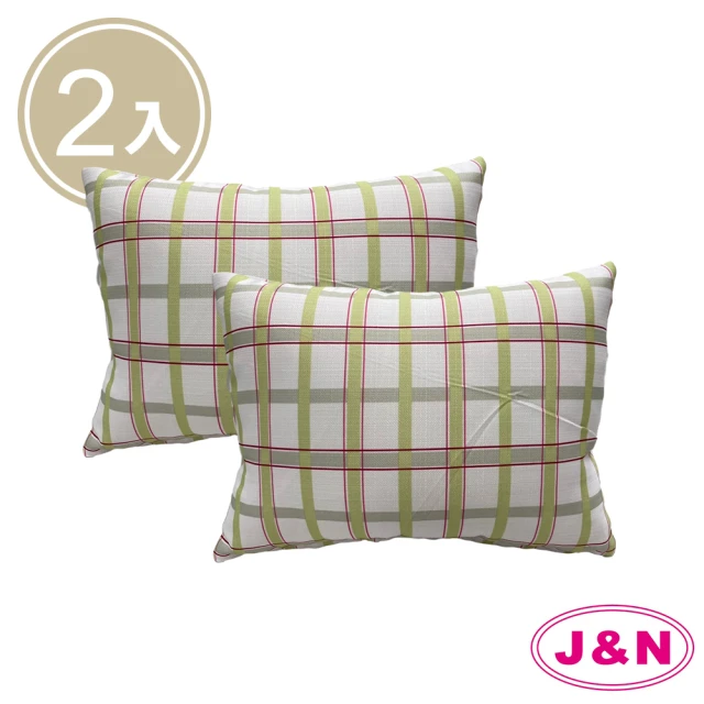 【J&N】現代格茲腰枕28*40(綠色-2入)