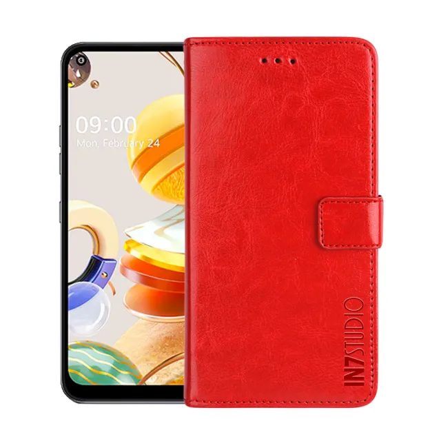 【IN7】LG K61 6.53吋磁扣側掀瘋馬紋PU皮套