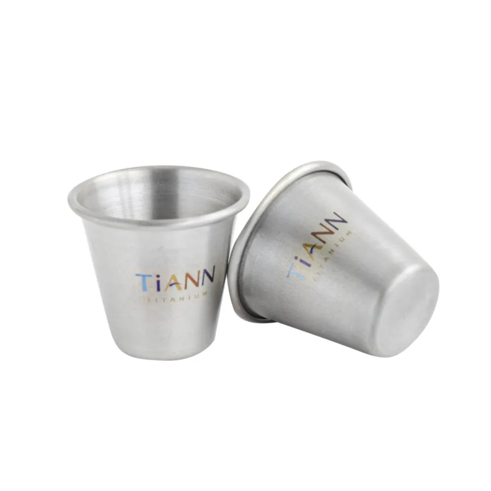 【TiANN 鈦安】純鈦 一口杯/烈酒杯/shot杯/迷你鈦杯 20ml(2入組)