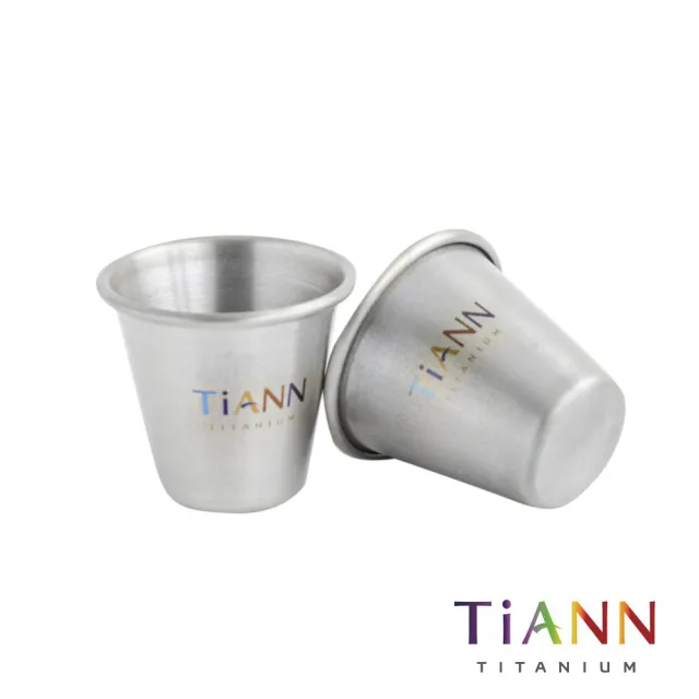 【TiANN 鈦安】純鈦 一口杯/烈酒杯/shot杯/迷你鈦杯 20ml(2入組)