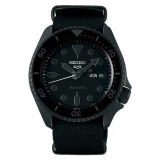 【SEIKO 精工】5 Sports 系列黑面帆布水鬼機械錶x42.5mm(4R36-07G0F /SRPD79K1)