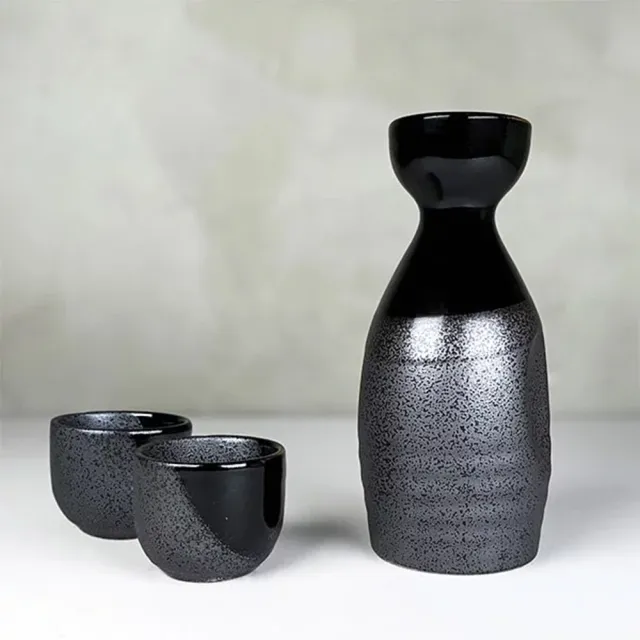 【福介商店】天目流酒器組 1壺2杯 日本製陶酒器 酒壺 豬口 酒杯 清酒