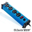 【Castle蓋世特】1開4插 鋁合金抗突波防火防雷保護插座 延長線 電源線-1.8M(晶湛藍)