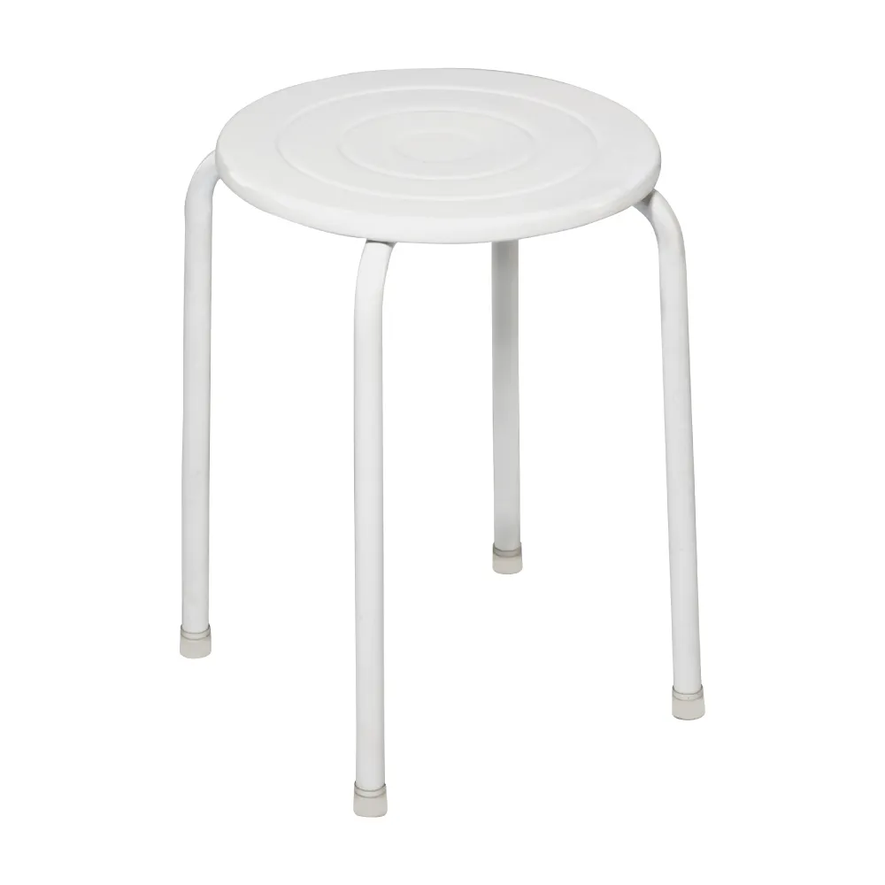 【G+ 居家】MIT 時尚烤漆鐵椅凳-白 5入組(餐椅/休閒椅凳/外出露營)