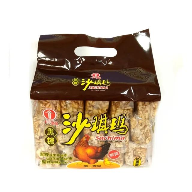 【卡賀】手提黑糖沙琪瑪500g(卡賀 沙琪瑪 餅乾 休閒食品)