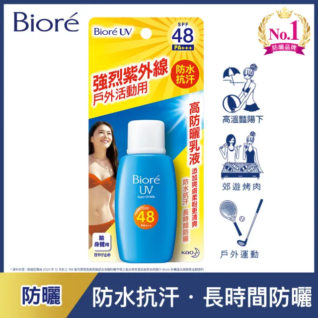 【Biore 蜜妮】高防曬乳液 SPF48(50mlX4入)