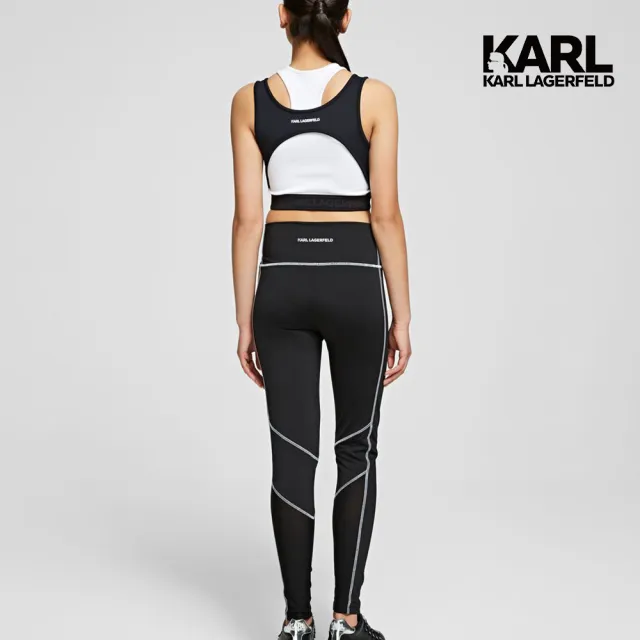 【KARL LAGERFELD 卡爾】線條造型緊身褲-黑(原廠公司貨)