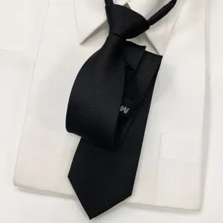 【vivi 領帶家族】拉鍊窄版7cm領帶(細斜黑)