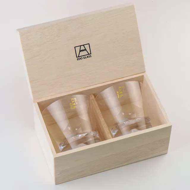 【田島硝子】日本製 職人手工 富士山杯 經典款 對杯2入禮盒組 威士忌杯(TG15-015-2R)