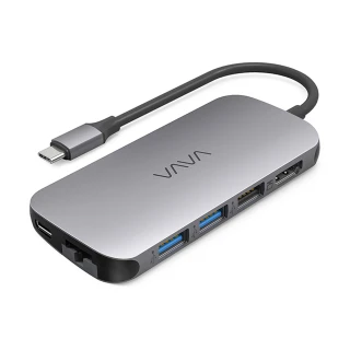 【VAVA】HT-UC006 USB-C Hub MacBook 八合一集線器(SD 60WPD快充 1Gbps極致網速)