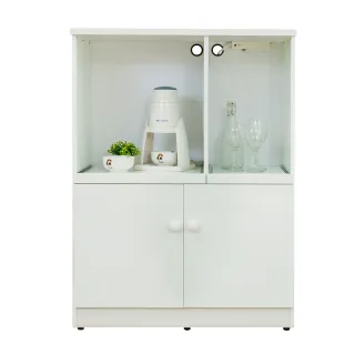 【南亞塑鋼】2.7尺二門二拉盤防水塑鋼電器櫃/收納餐櫃(白色)