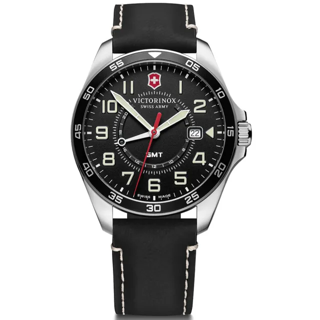 【VICTORINOX 瑞士維氏】VICTORINOX 維氏 FieldForce系列 異地穿梭者 兩地時間腕錶(VISA-241895)