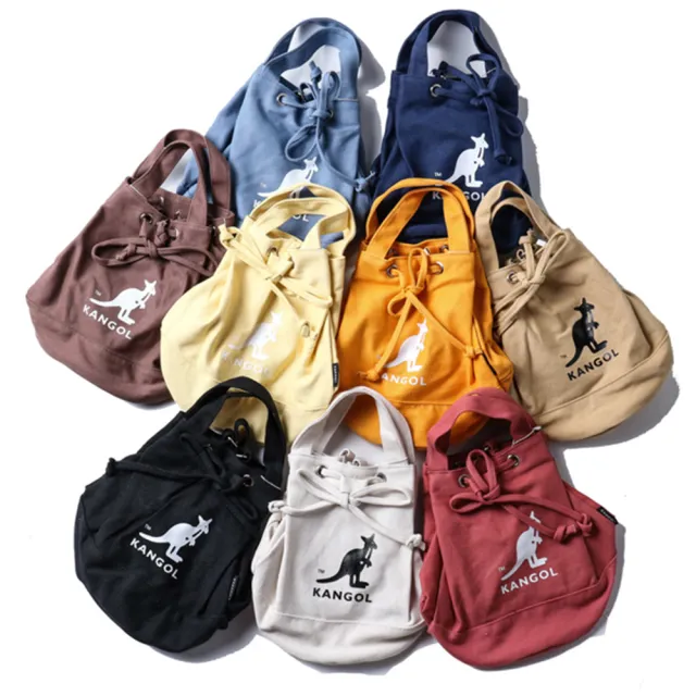【KANGOL】雙11 水桶包 多色 大LOGO 圓筒袋 側背包 帆布 英國(69253007-)