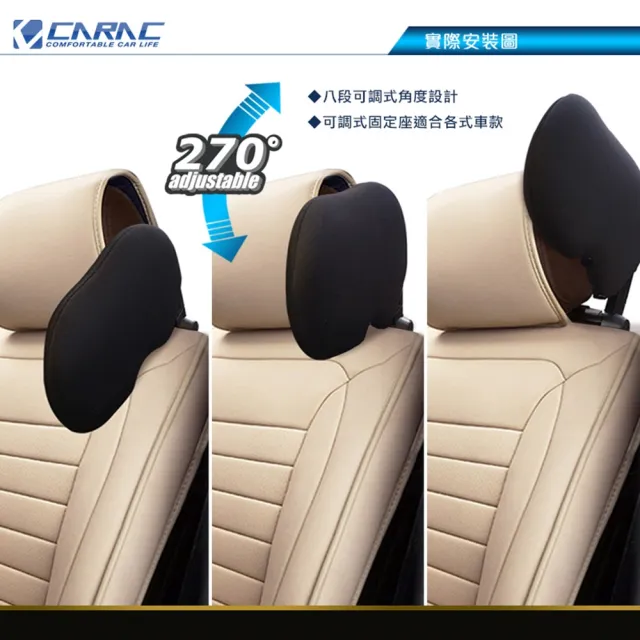 【CARAC】第三代專利調整型頭靠枕 全車系適用 通過SGS認證 符合歐盟ROHS規範