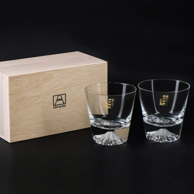 【田島硝子】日本製 職人手工吹製  通路限定 富士山杯 經典款對杯2入禮盒組(TG15-015-2R)